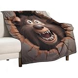ecwecc coperta buffalo 3d crackle print plaid morbida 50x70cm,musk ox flanella coperte, plaid divano super morbida, coperta fluffy di alta qualità più dimensioni