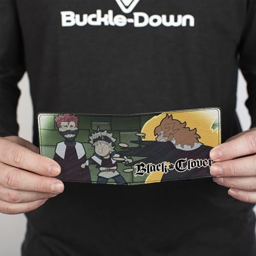 Crunchyroll Wallet, Bifold, Black Clover Asta and Zora Mereoleona Challenge and Logo, Vegan Leather4