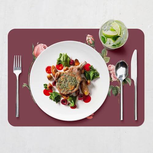 Sets de table en liège grand format napperons fleurs minimaliste chic