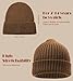 Boys Winter Hat Merino Wool Knitted Beanie for Kids Warm Cuffed Caps Classic Thicken Ski Hat for Girls 7-14Y,Brown