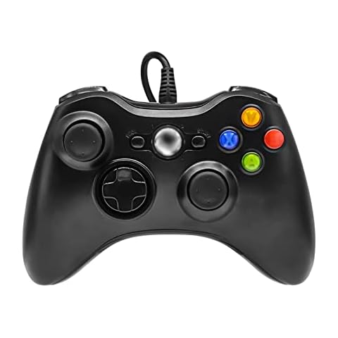 Xbox 360 Game Controller, Upgraded Joystick USB Wired Game Controller, Ergonomic Design and Dual Vibration Motor, Game Controller Compatible with Xbox 360/Lightweight PC Windows 10/8/7 Cover