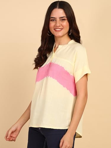 Image of Maaesa Hand Dyed Rayon Top for Women