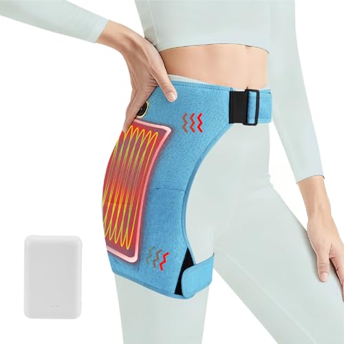 Makdly Hip Heating Pad for Sciatica Pain Relief, Cordless Heated Hip Wrap for Women Men, Electric Portable Hip Heat Pad with 10000mAh Power Bank for Lower Back, Buttocks, Thighs, 3 Temp Adjustable