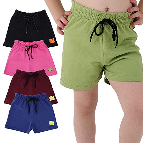 Shorts Infantil/Juvenil Feminino Bermudas em Moletinho Kit/ 5 Peças de Menina Tamanho:12