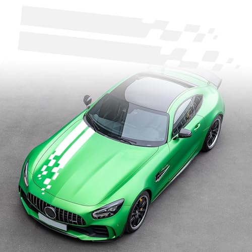 Bilhuva randigt klistermärke auto racing kropp sidodekal kropp vinyl kritstreck dekal klistermärken modifierad dekoration för bil, sport racing randiga klistermärken vita