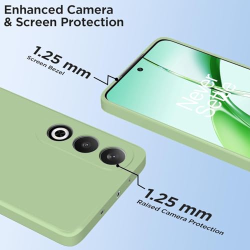 Image of DIZORO Microfiber Candy Case Compatible for OnePlus Nord CE 4 5G Smooth Touch Cushion Liquid Soft Silicone Gel Rubber Phone Cases Non-Slip Full Body Protective Shockproof Back Cover - Matcha