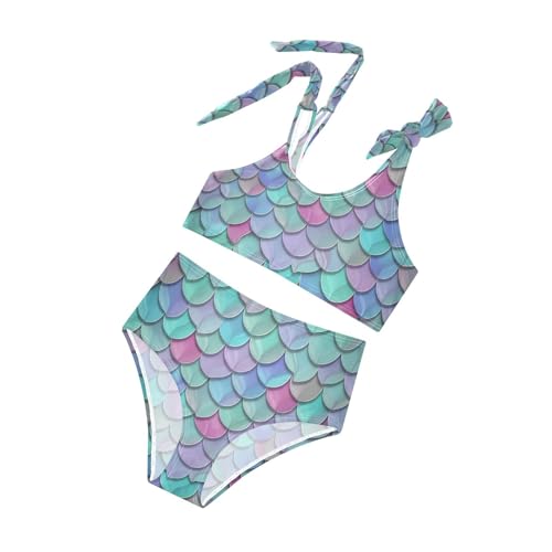 Image of Girls Swimsuit Two Piece Swimwear Bikini Set Pink Bow Softball Bathing Suit for 3-12T,