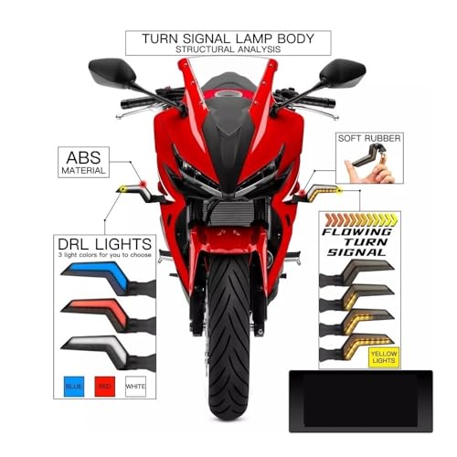Clignotant LED moto 12V défilement bicolore arrière en ABS résistant