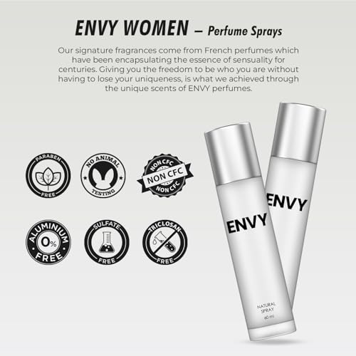 Image of ENVY Natural Men Spray 60ML & Natural Women Perfume 60ML (Combo Pack of 2) | Long Lasting Fragrance