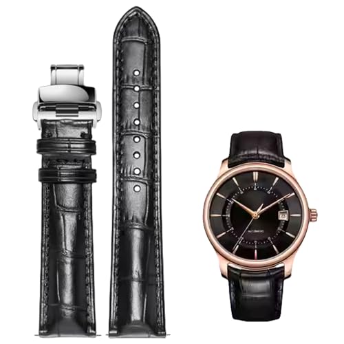 Image of Quick Release Genuine Leather Deployment Watch Band Italian Alligator Grain Embossed Calfskin Leather 14mm to 24mm Luxury Business Casual Universal Replacement Strap Men Women