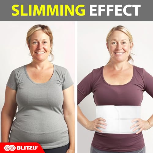 BLITZU Broken Rib Brace | Chest Binder & Wrap Belt for Post-Surgery, Cracked, Fractured, Dislocated Ribs, Pain and Strain Treatment. Rib Cage Protection, Compression and Support. Plus Size