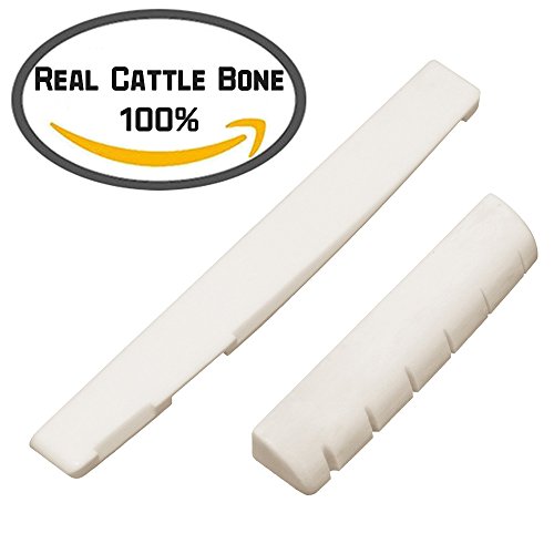 Lot de 4 – Guitare acoustique à 6 cordes – Sillet et chevalet en os, Senhai – 2 guitares de rechange à os de bovin, avec 10 onglets en celluloïd (0,96 mm) - Les Beatles, Paul McCartney, John Lennon, RIngo Starr, George Harrison Lot de 4 - Guitare acoustique à 6 cordes - Sillet et chevalet en os, Senhai - 2 guitares de rechange à os de bovin, avec 10 onglets en celluloïd (0,96 mm) – Image 6