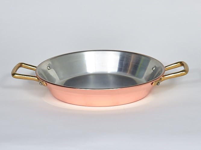 Paellera de Cobre con Asas de Latón e Interior Estañado, Todos Los Tamaños (30 cm)