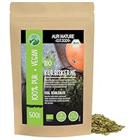 Alpi Nature Kürbiskerne BIO roh 500g, bio Kürbiskerne geschält, rohe Kürbiskern zum Essen
