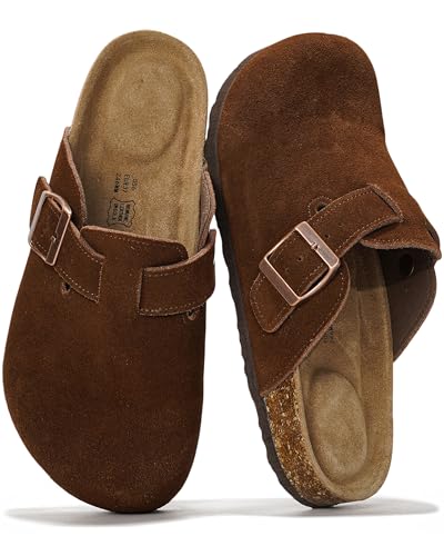 Image of Project Cloud 100% Genuine Leather Footbed Clogs for Women - Memory Foam Arch Support Slippers for Women - Trendy Slip-ons Women's Mules & Clogs Sandals