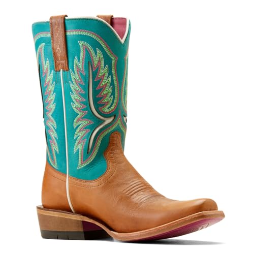 ARIAT Women's Futurity Colt Western Boot, Cenote Blue/Tan Patina, 8