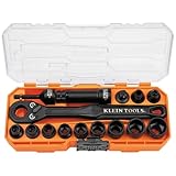 Klein Tools 65400 KNECT 15-Piece Pass Through Socket Set, SAE Impact Set with MODbox Case, Sockets, Bits, Accessories and 3/8-Inch Drive Adapter