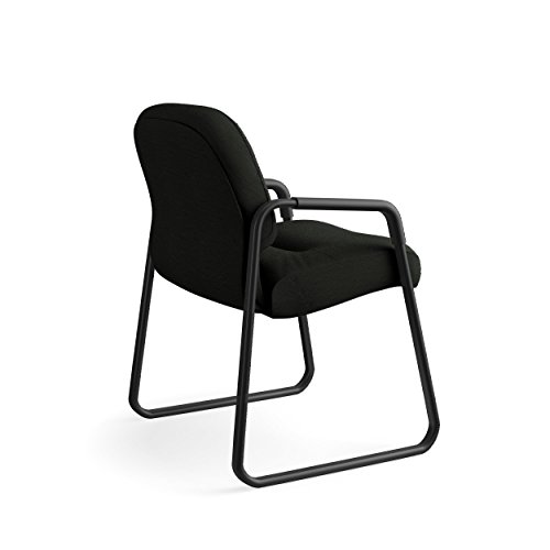 Image of HON 2093SR11T Leather 2090 Pillow-Soft Series Guest Arm Chair, Black