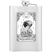 Gifts Infinity 8 Oz. Zodiac, Astrology, Horoscope Flask Groomsmen/Bridesmaid Gift! Aquarius