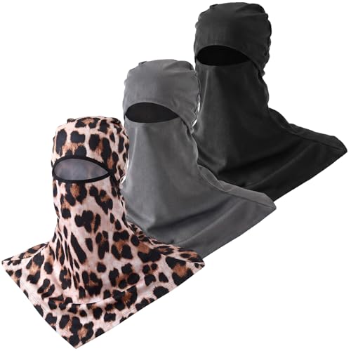 Image of SATINIOR 3 Piece Balaclava Face Cover Sun Protection Neck Cover Summer Balaclava for Men Women Outdoor Sports UV Protector