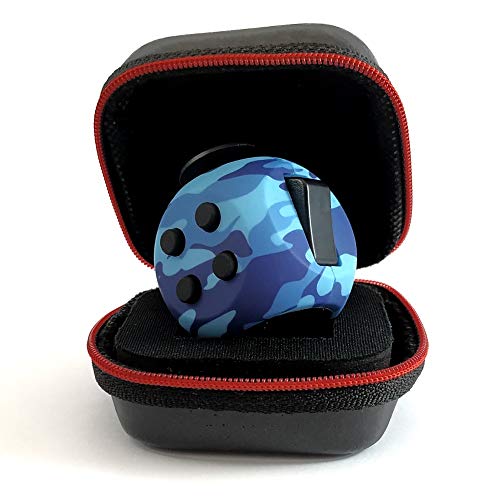 PILPOC theFube Fidget Cube - Premium Quality Fidget Cube Ball with Exclusive Protective Case, Stress Relief Toy (Camouflage Blue)