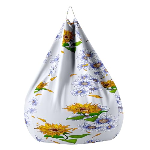 Hixingo Girasol Puff sin Relleno Incluido Adulto, S M L XL XXL Funda para Bean Bag Adultos, Puf Infantil Salon, Sillon Puff Gigante, Bolsa Almacenamiento de Ropa (Morado Claro,130x150cm)