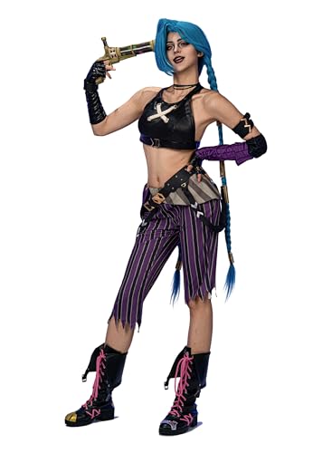 OSIAS Women Arcanee Jinx Cosplay Costume Figure Flattering and Stylish (S)