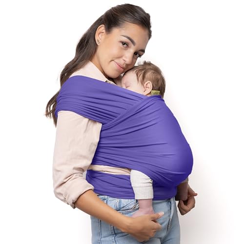 Image of Boba Baby Wrap Carrier - Original Baby Sling Carrier for Newborns (7-35 lbs), Soft, Secure, Hands-Free & Ergonomic, Ideal for Comfortable Bonding, New Parents (Purple)