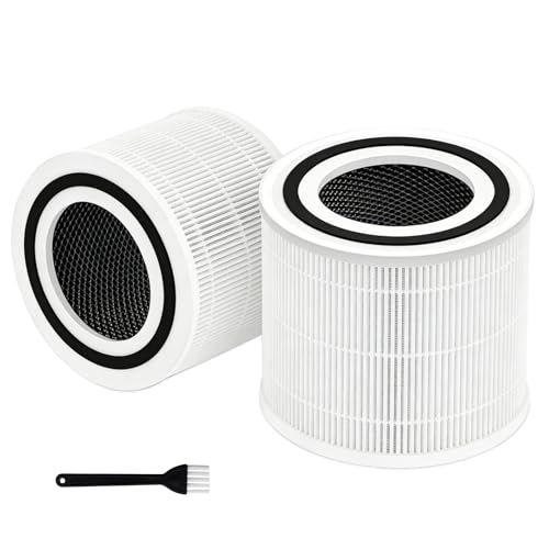 Image of 2 Pack Core 300 Replacement Filter, Compatible with Levoit Core 300, Core 300S Air Purifier, Compare to Core 300-RF models, 3-in-1 H13 True HEPA & Activated Carbon Filter, White