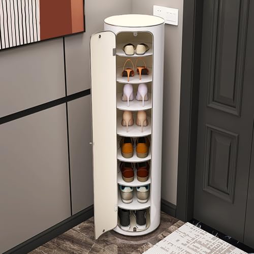 ZIGTUEI Zapatero Giratorio De 6/7/8 Niveles, Zapatero Vertical, Organizador Vertical para Organizar Zapatos, Ahorro De Espacio, para Pasillo, Dormitorio Y Entrada(32x120cm/12.6x47.2in)