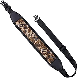 EZshoot Gun Sling 2 Point Rifle Sling with Swivels, Comfortable Neoprene Padded Shotgun Sling, Length Adjustable Rifle Shoulder Strap for Outdoors Camo Black