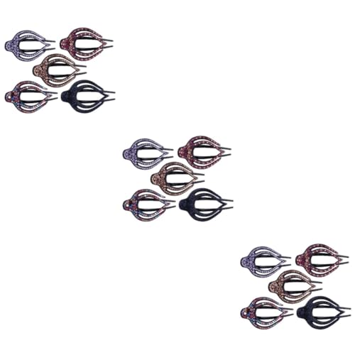 Pinces à cheveux bec de canard rétro lot de 15 barrettes élégantes colorées