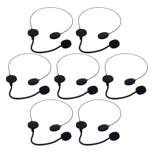 YARNOW 7 Micrófonos Falsos para Cosplay Auriculares y Micrófono Accesorio de Disfraz para Fiestas y Carnaval Ligero y Realista para Pack de 7 Piezas