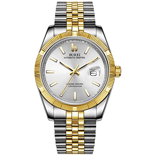 BUREI Men's Automatic Mechanical Wristwatch, Waterproof, Stylish, Analog, Popular, Business, Date, Brand Watch, Simple, Casual, Luminous