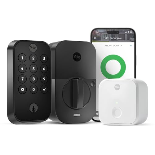 Yale Assure Lock 2 Keypad Smart Deadbolt with Wi-Fi - Black Suede Keyless Entry Lock for Front Door, Vacation Rental, Airbnb & Property Managers - Electronic Code Entry, YRD410-CB1-BSP