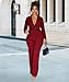 knowfashionstyle Womens Suits 2 Piece Set Business Breasted Blazer Pants Sets Casual Long Sleeve Formal Blazer Work Suit With Pockets Burgundy S