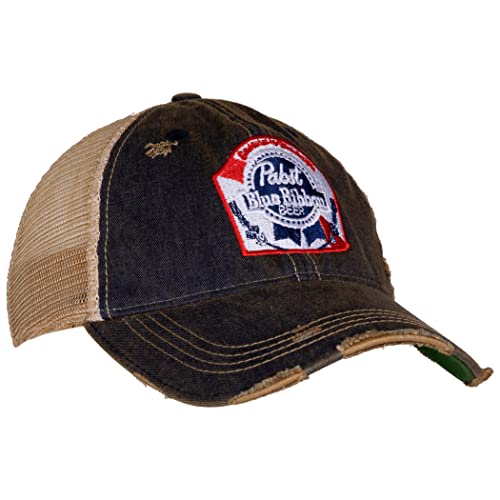 Pabst Blue Ribbon Retro Brand Distressed Pbr Trucker Hat Brown #TOP1