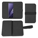 UC-Express Filz Tasche für Samsung Galaxy A8 Duos 2018 Hülle Cover Handy Hülle Schutzhülle, Farben:Schwarz