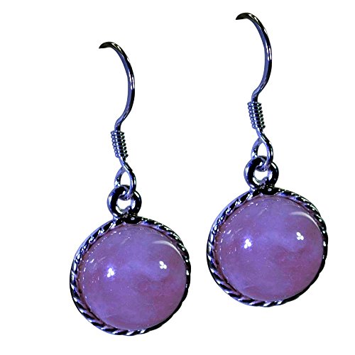 Pendientes de cuarzo rosa natural de plata de ley 925 joyería de piedras semipreciosas mujer