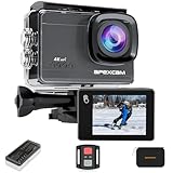 Apexcam M90 Action Cam 4K60FPS 64MP WLAN EIS Bildstabilisierung Sportkamera mit Touchscreen Unterwasserkamera 40m Wasserdicht 8X Zoom 2.4G Fernbedienung 2x1350mAh Akkus mit Zubehör-Set