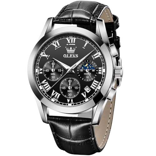 Image of OLEVS Mens Watches Stylish Chronograph Waterproof Luminous Silicon Strap Multifunction Watches for Men Business Men Wrist Watch