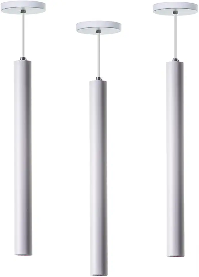 Kit 3 Pendente Tubo Cilindro Alumínio 30cm (Branco)