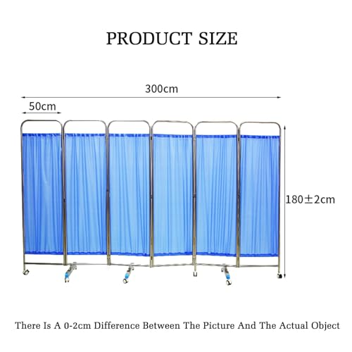 Paravent de confidentialité à roulettes 6 panneaux amovible pour centres de thérapie 180x50 cm - 3