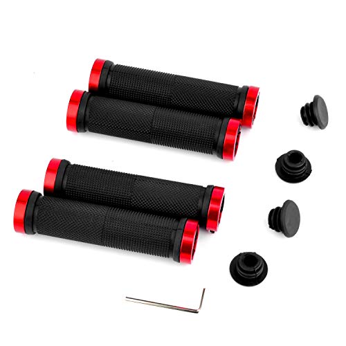BOBILIFE Bike Handlebar Grips, Non-Slip-Rubber Adjustable Bicycle Handle Grip with Aluminum Lock, Mountain