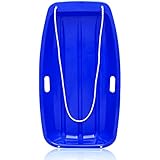 MONBAR Plastic Snow Sleds for Kids and Adult, 35”Snow Sled Sleds for Snow Toboggan Sled for...