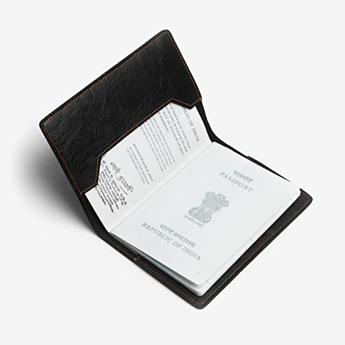 Image of The Messy Corner Unisex Vegan Leather Passport Cover | Classy & Stylish Printed Travel Case | (Black, Explorer)