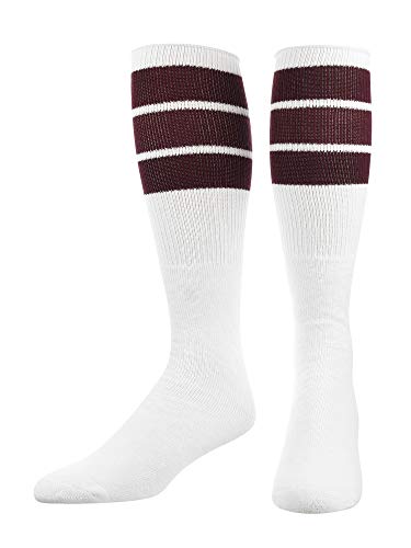 Image of TCK Retro Tube Socks with Stripes for Men & Women - 3 Stripe, 70's 80's Deadlift Socks