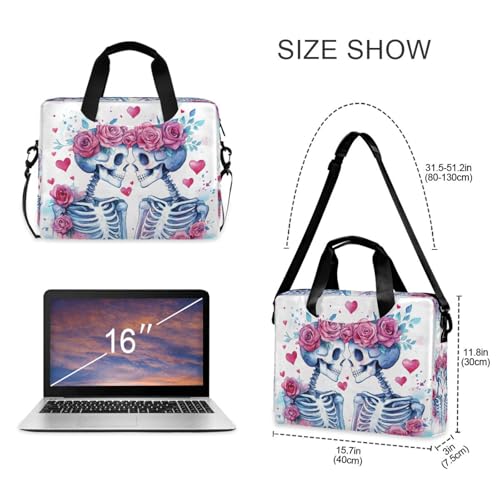 Bolso para laptop senya con diseño de calavera rosa miniatura 5