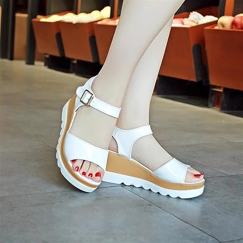 Womens Open Toe Wedge Sandals Fashions Adjustable Ankle Buckle Sport Sandal Bohemian Summer Slip-On Light Driving Walking Beach Shoe4