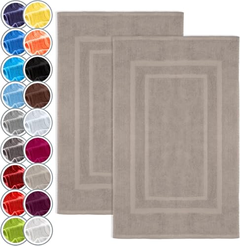 NatureMark Alfombrillas de baño en Paquete de 2 Unidades, 100% algodón, 50 x 80 cm, Alfombrillas de Ducha en Paquete Doble, Color: Arena Beige